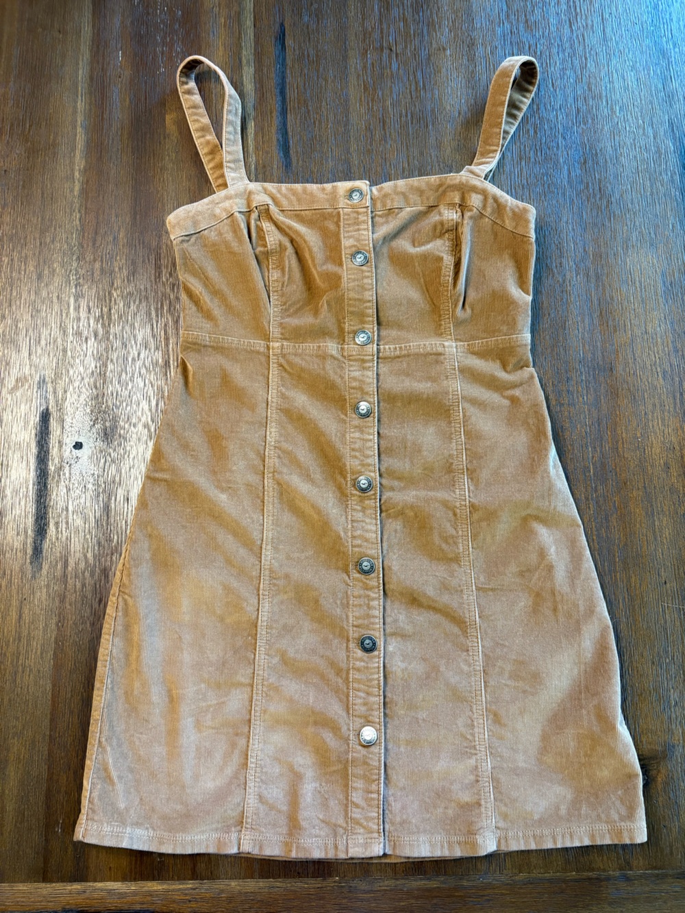 Hollister Tan Corduroy Button-Down Mini Dress